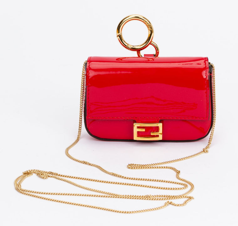 Fendi Baguette Nano Bag Charm Red
