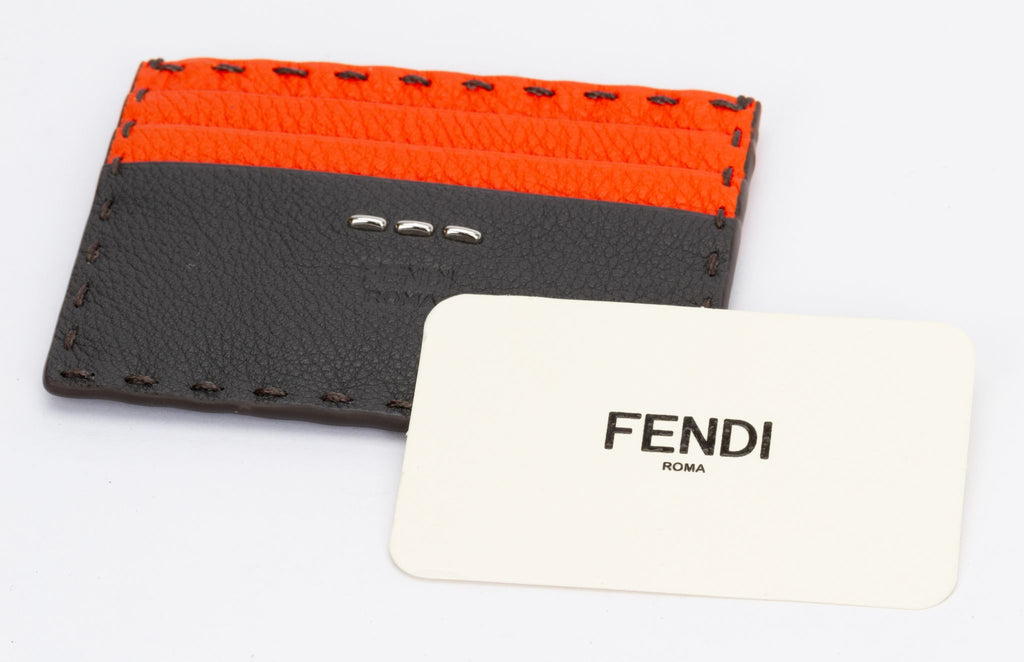 Fendi NIB Selleria 2 Tone Card Case