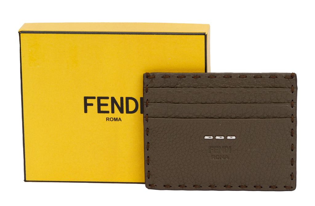 Fendi Selleria Card Holder Etoupe