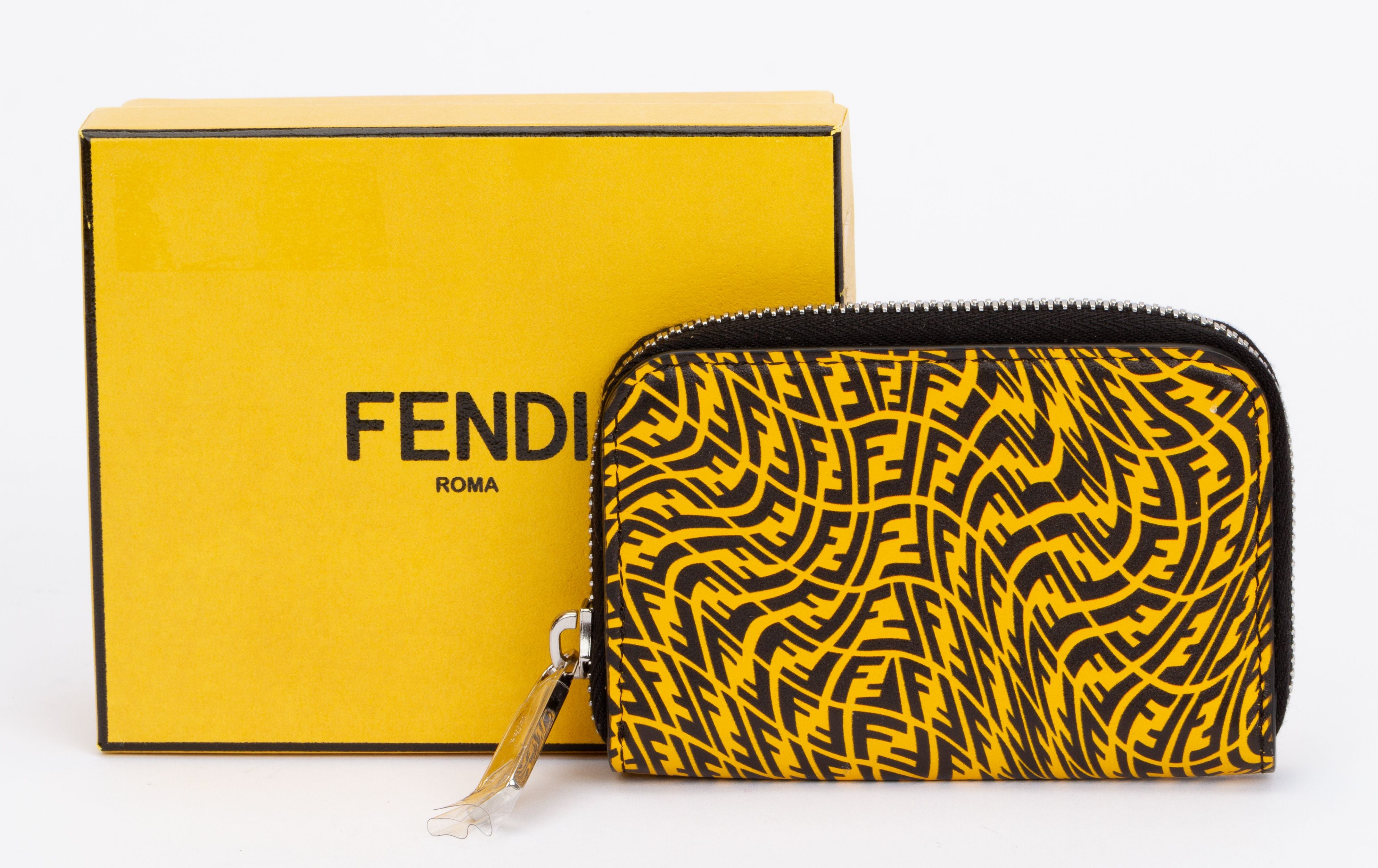 Fendi Yellow & Black FF Vertigo Card Holder Fendi