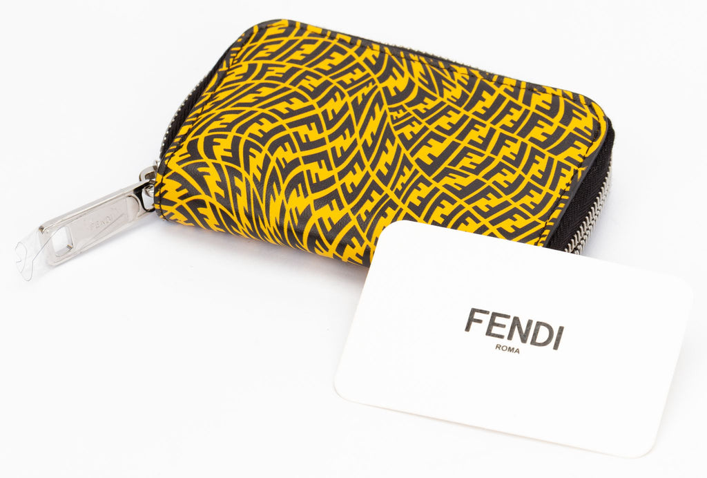 Fendi Vertigo Zipper Wallet Yellow