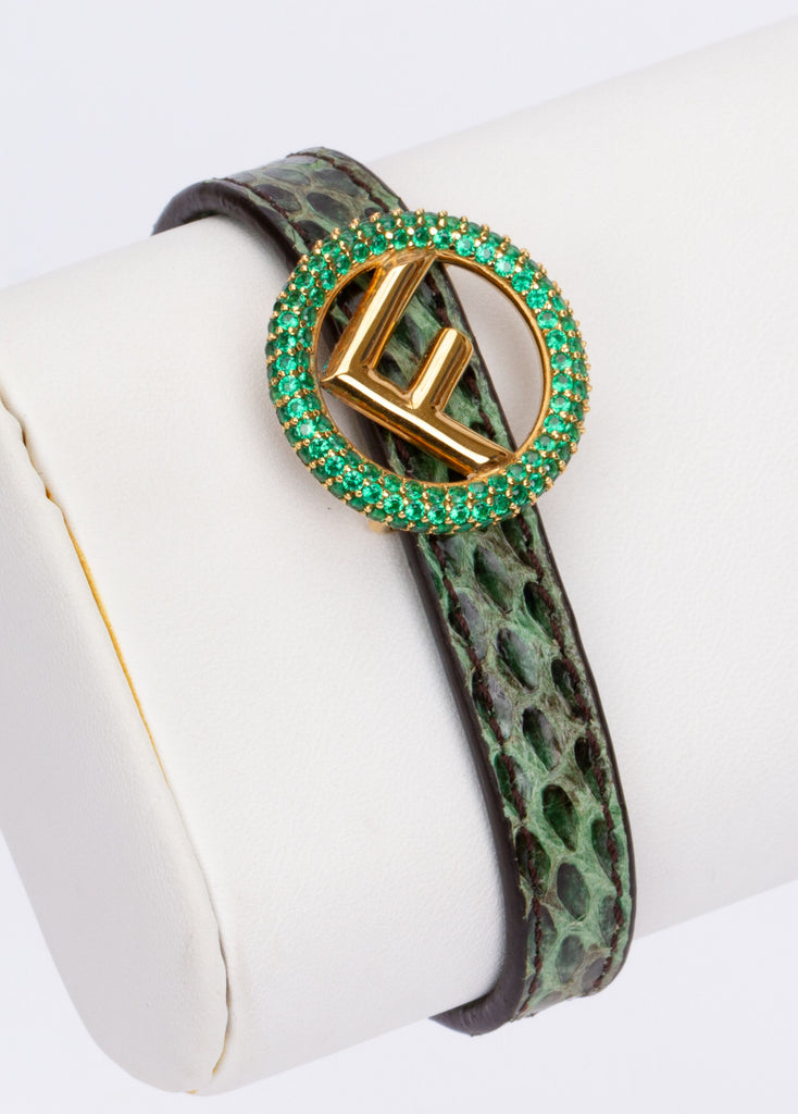 Fendi Snake Pattern Bracelet Green