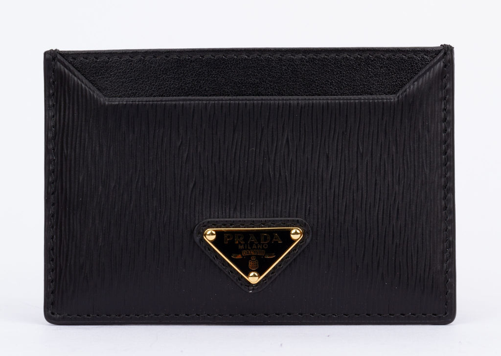 Prada NIB Card Holder Black Saffiano