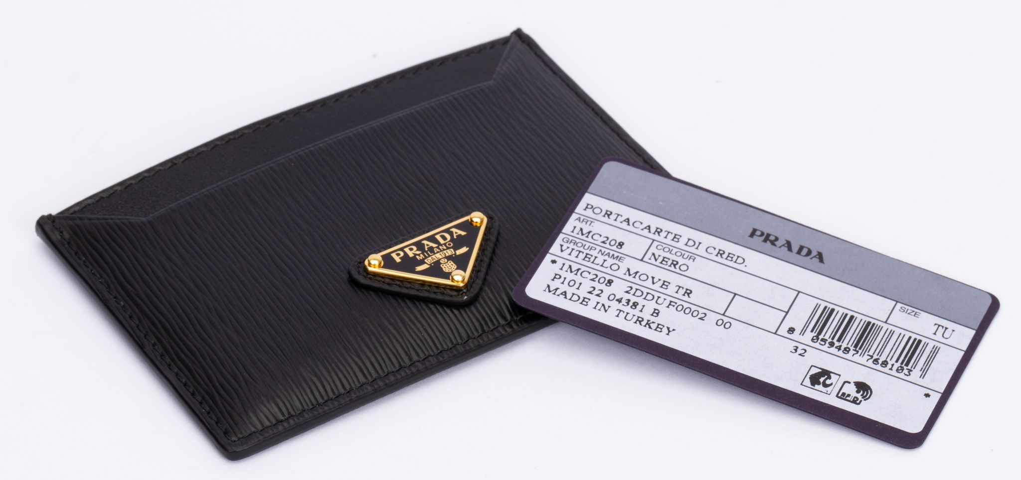 Prada Saffiano Card Holder, Black (Nero)