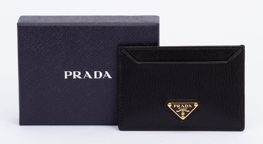 Prada NIB Card Holder Black Saffiano