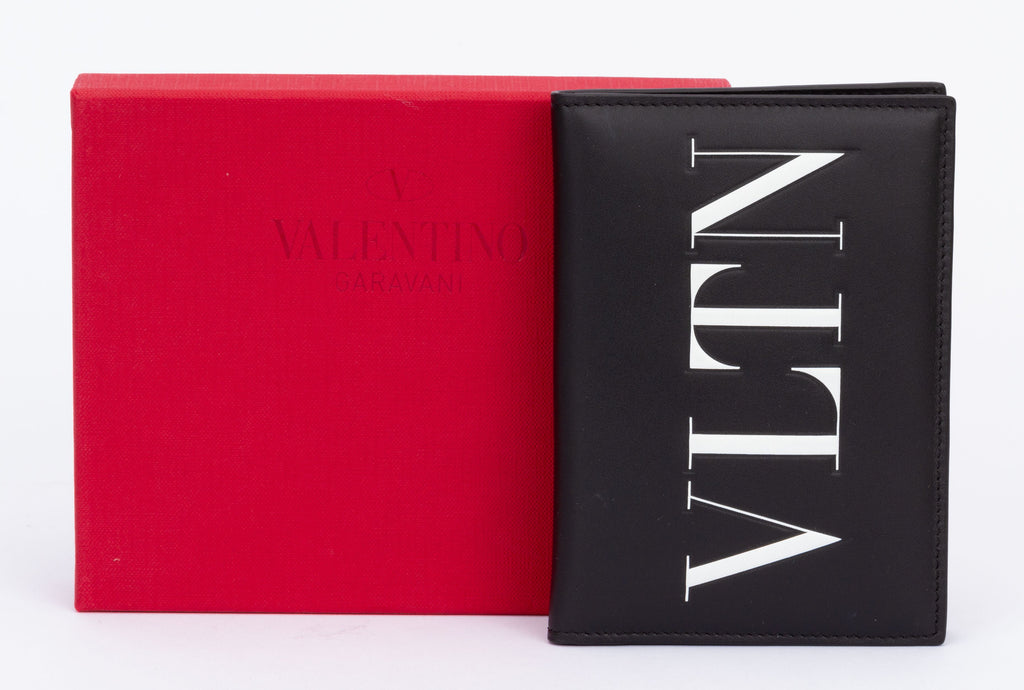 Valentino Passport Cover Black White