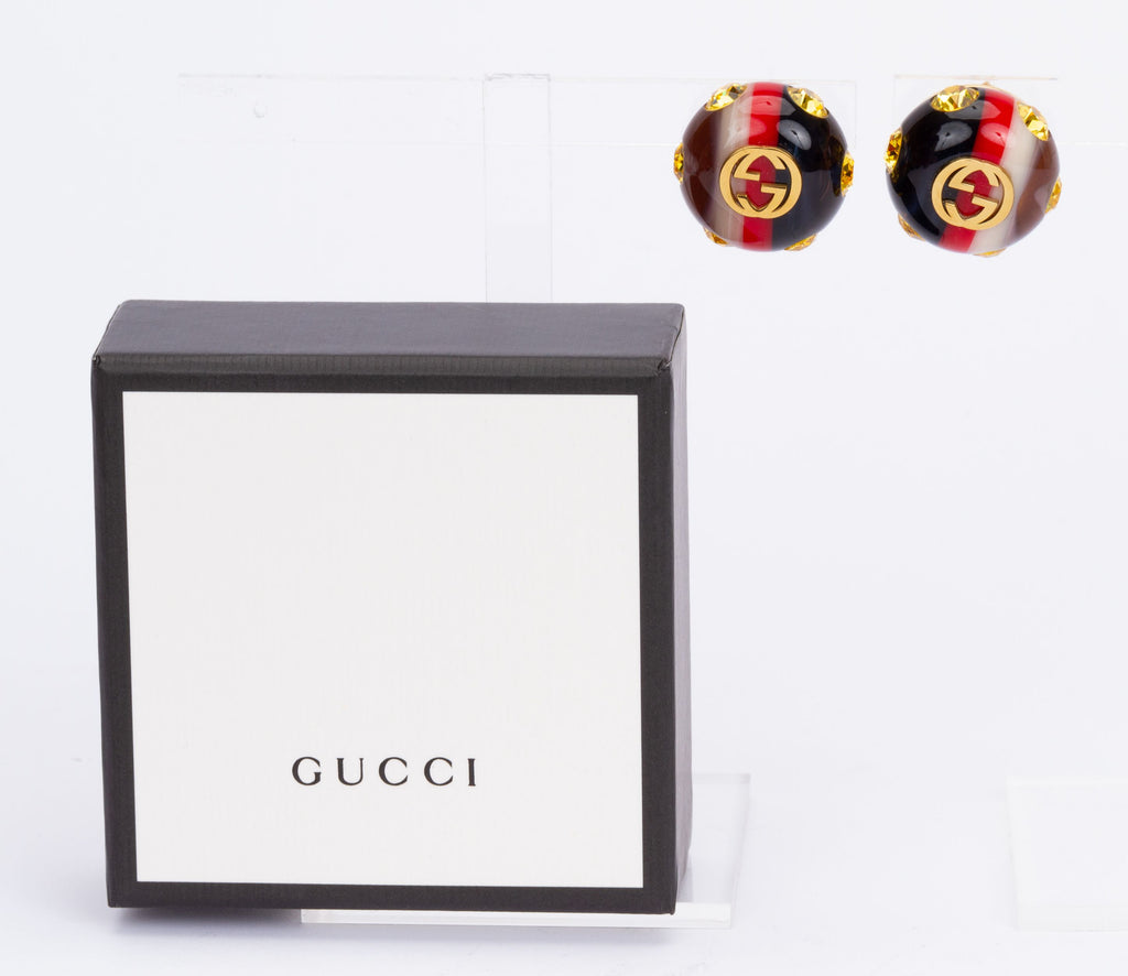 Gucci Round Earrings with Yellow Crystal
