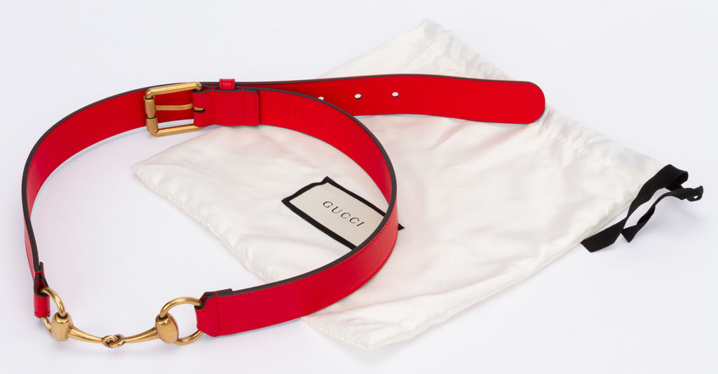 Gucci Leather Belt with Horse-bit Detail