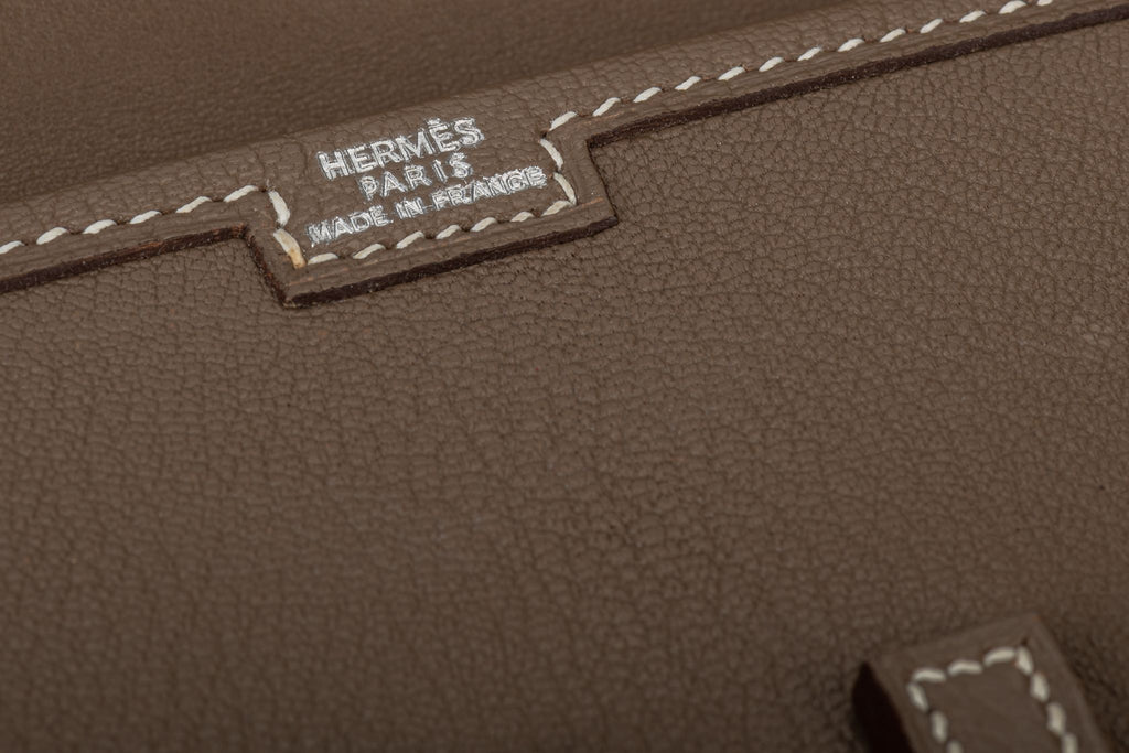 Hermès Small Jige Etoupe Goat Skin Bag