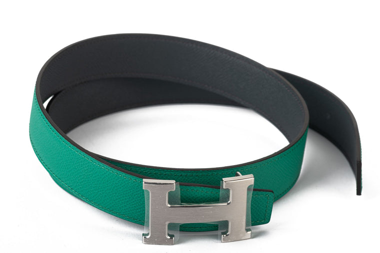 Hermes BNIB Green Jade Blue H Belt