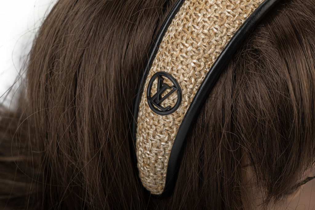 Vuitton BNIB Black Raffia Headband