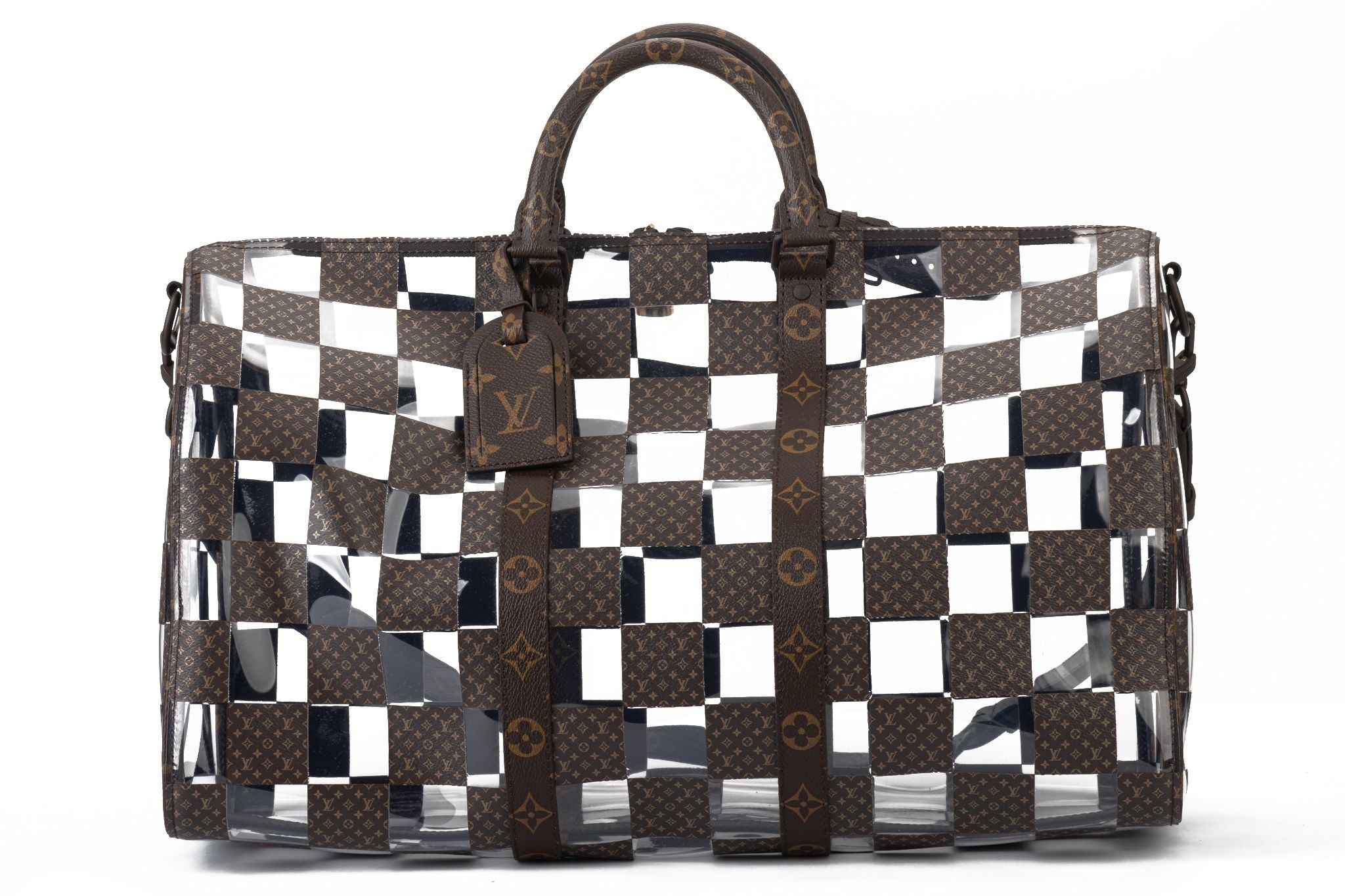Louis Vuitton grey Leather Keepall 50