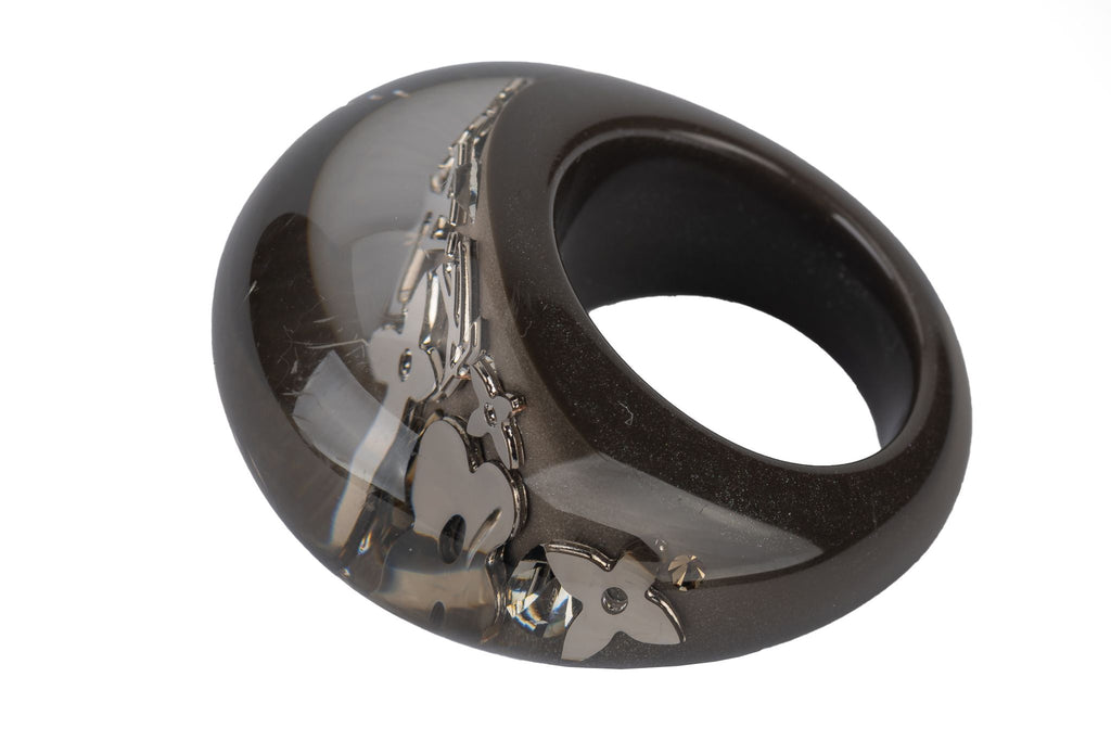 Vuitton Grey Lucite Inlay Ring