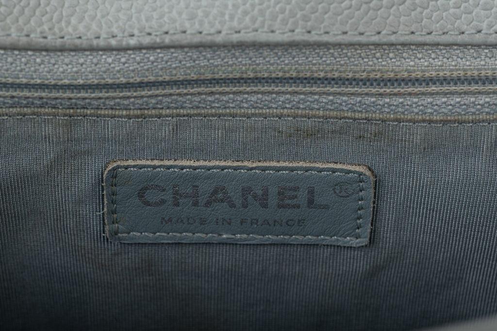 Chanel Maxi Grey Caviar Boy Bag