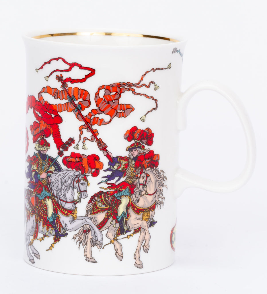 Gucci set/2 Porcelain Knights Tea Cups