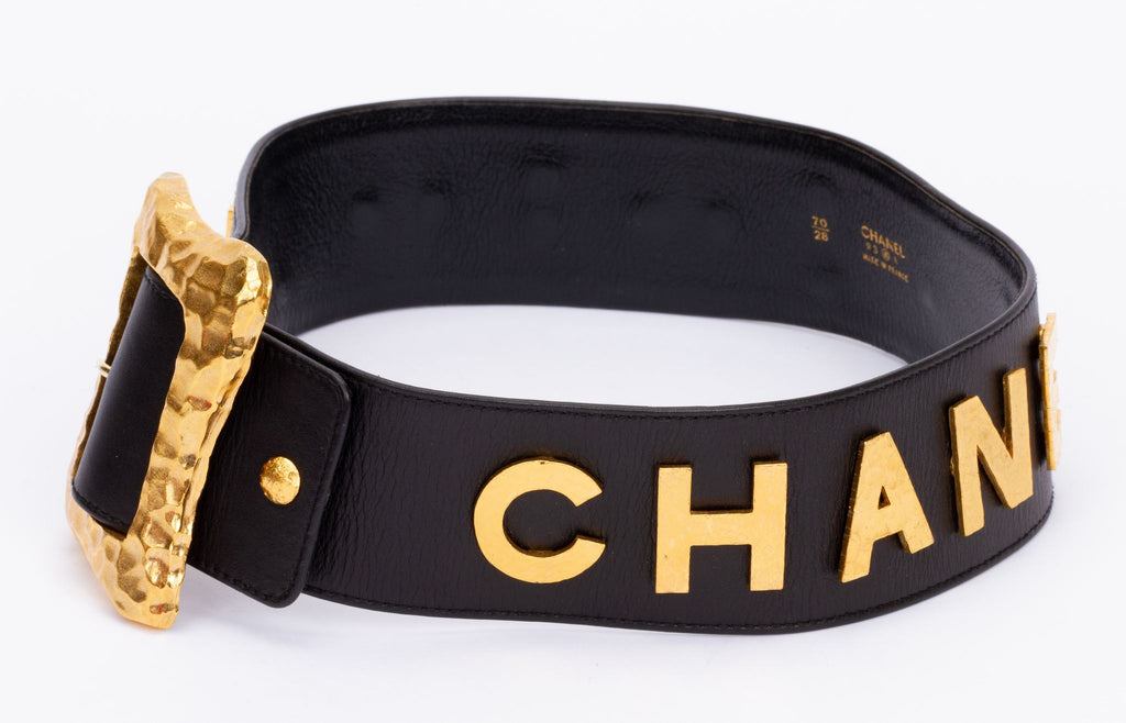 Chanel Rare Supermodel Black Gold Belt
