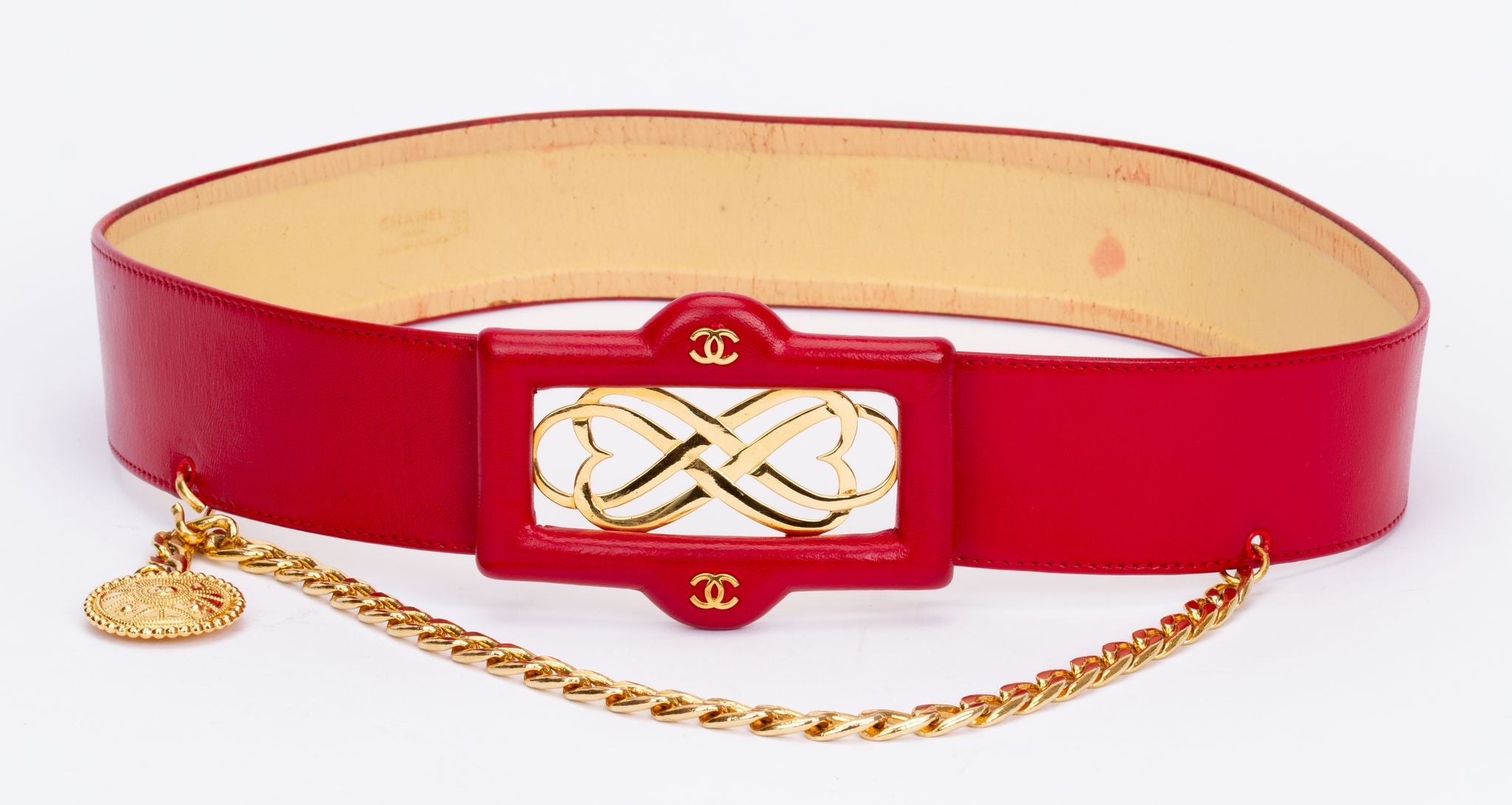 Belt Chanel Red size 80 cm in Metal - 19282177