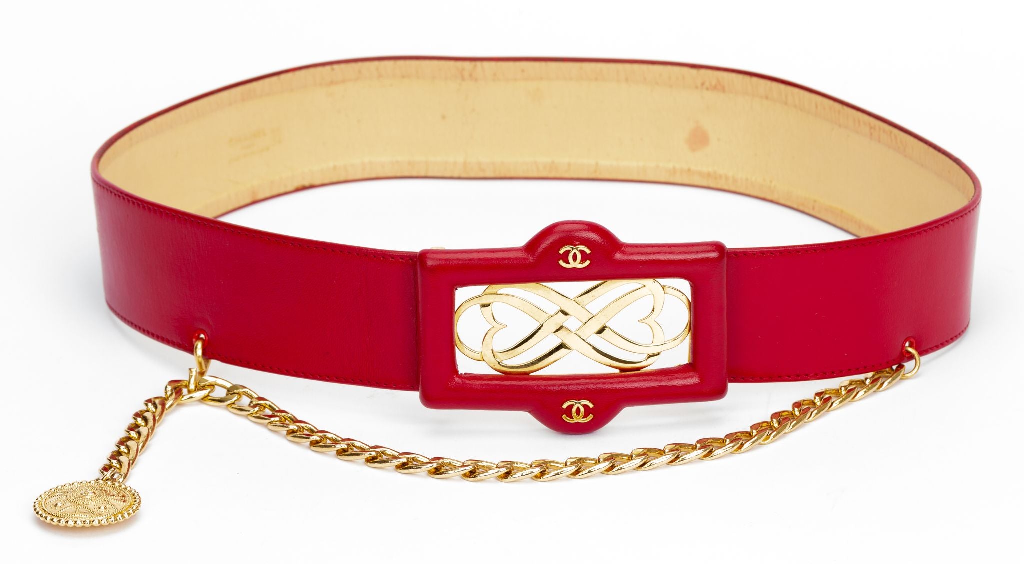 SOLD Chanel wide belt with large CC buckle- large
