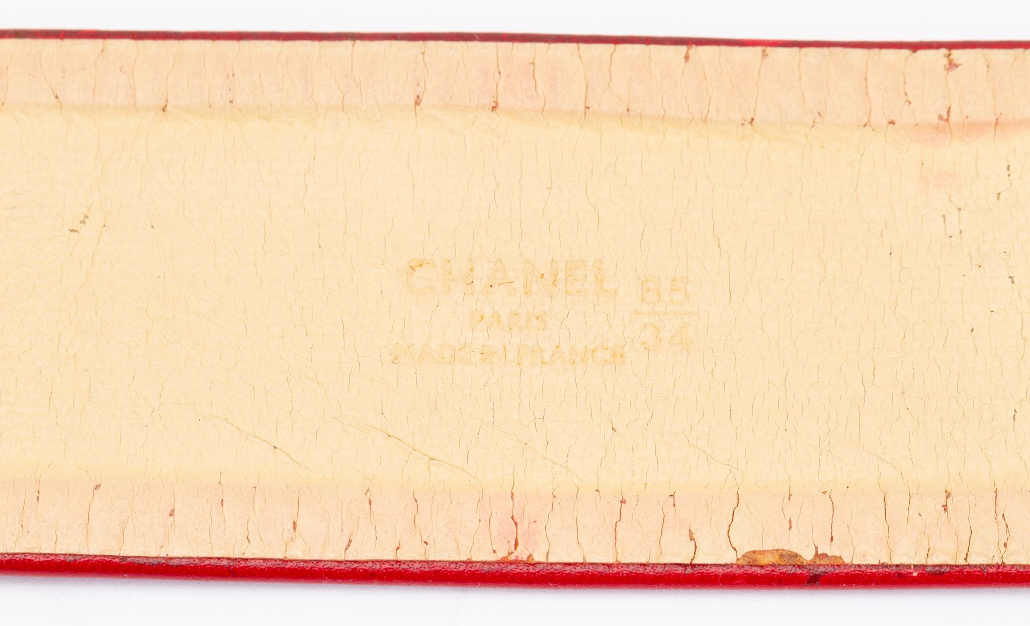 Vintage 80's CHANEL Huge Gold CC Logo Red Leather Waist 