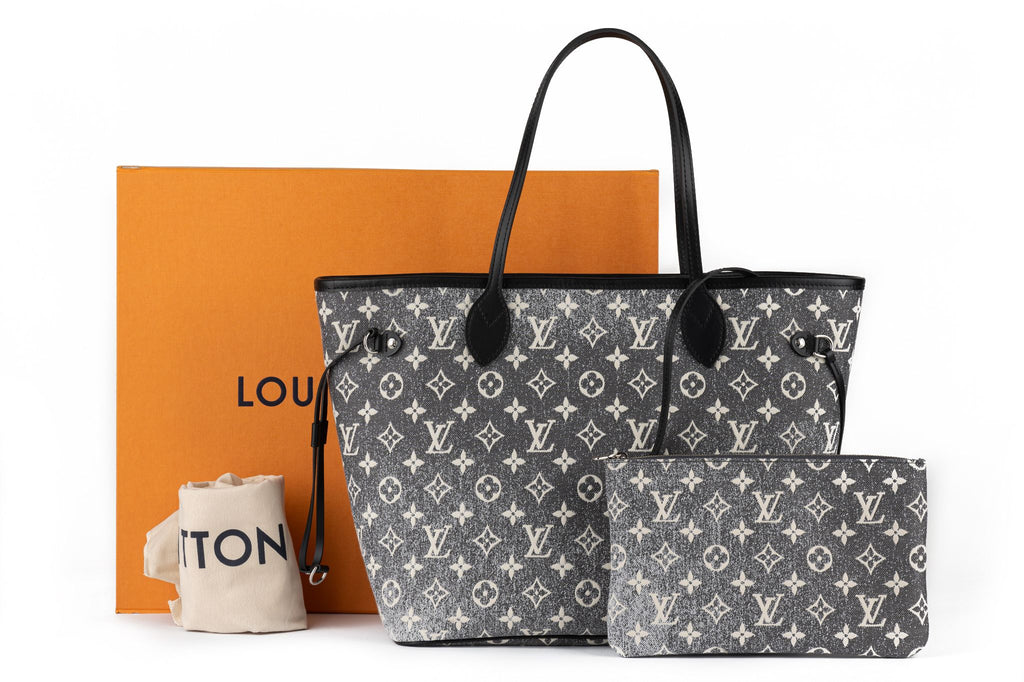 Vuitton NIB Grey Denim Neverfull MM