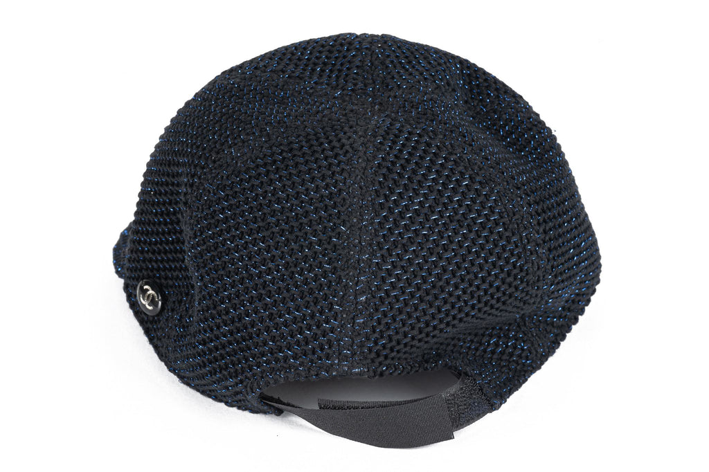 Chanel NIB Black Lurex Baseball Hat