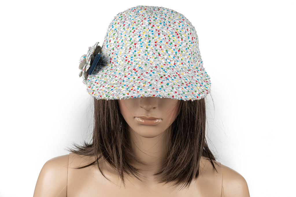 Chanel New White Tweed Baseball Hat MD