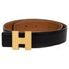 Hermès Reversible Gold & Black H Belt