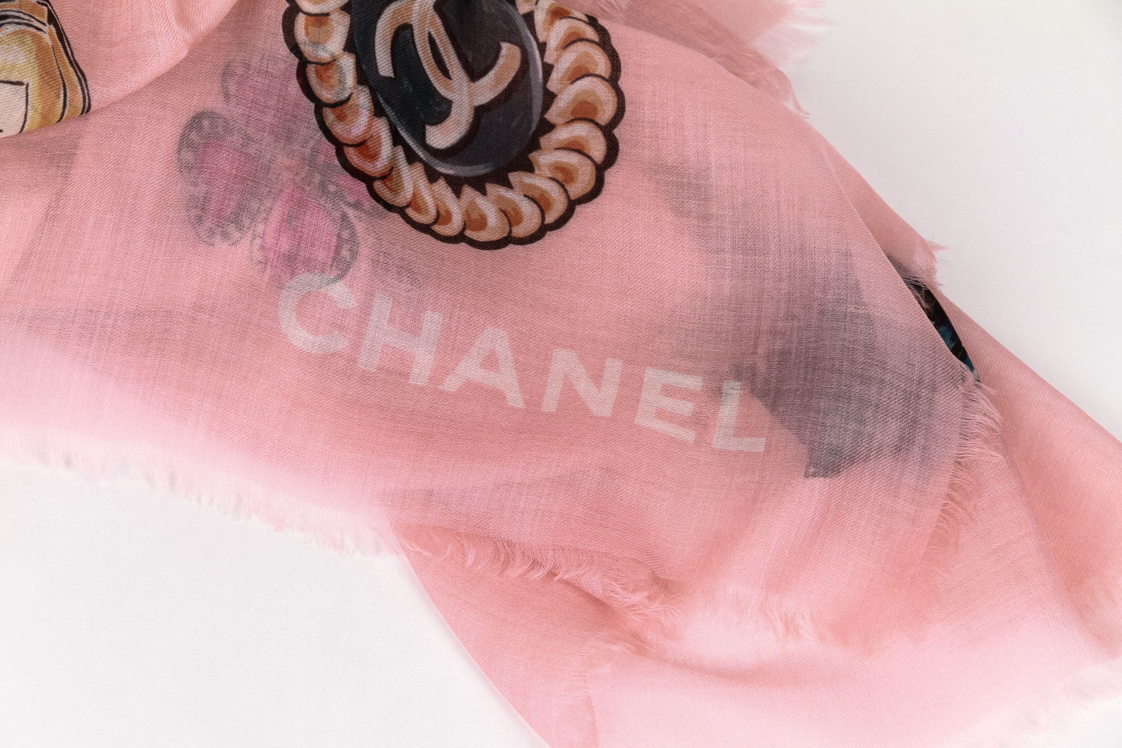 Chanel pink cashmere scarf - Gem