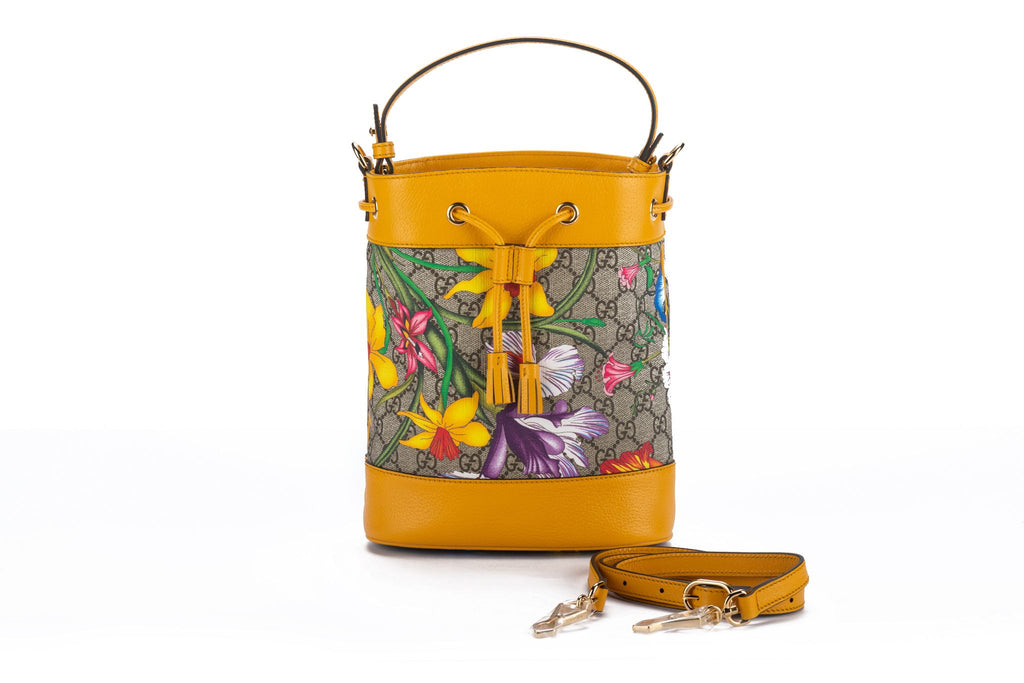 Gucci New Flora Yellow Bucket Bag