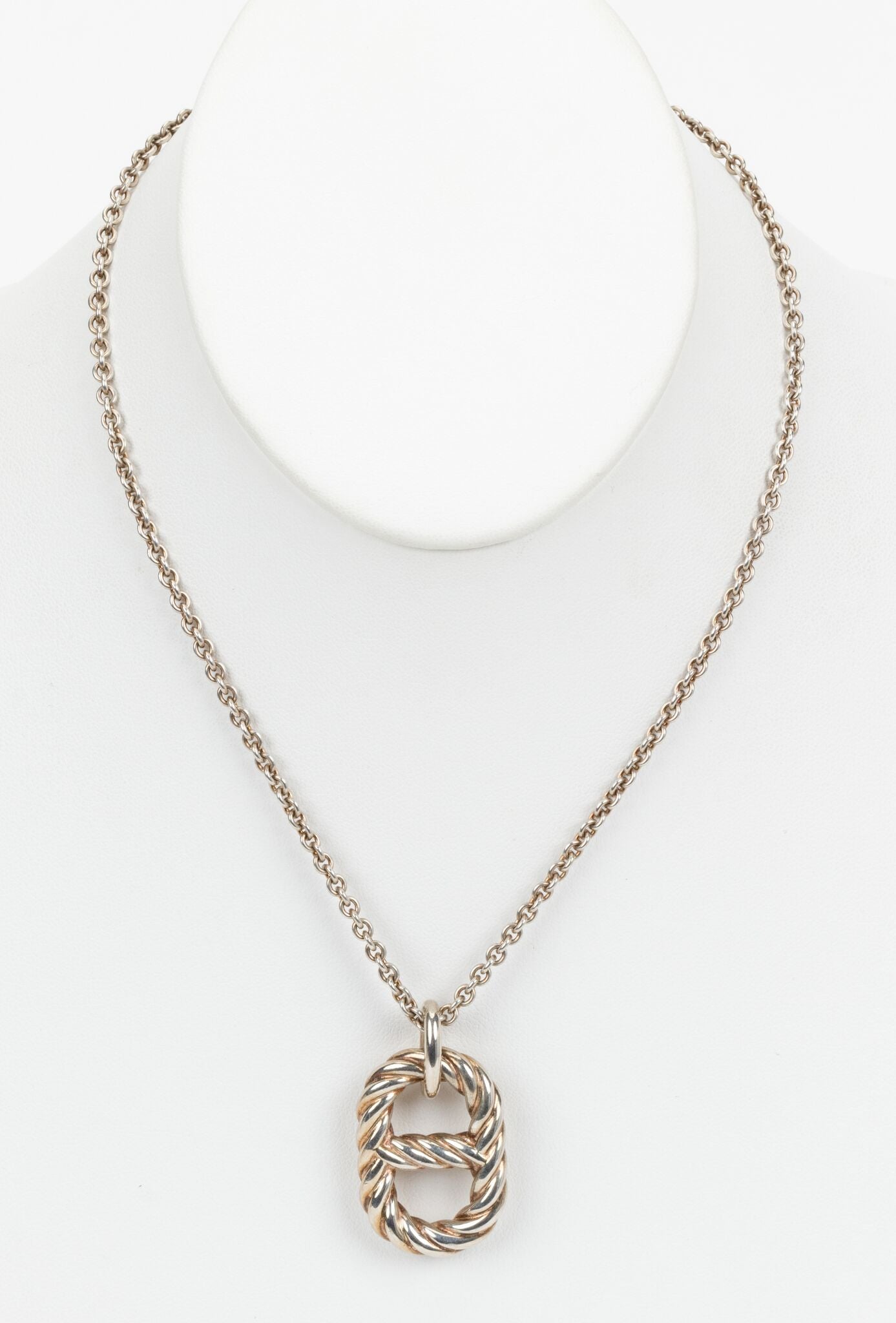 Hermes Sterling Silver Amulettes H Chaine d'Ancre Necklace | Yoogi's Closet