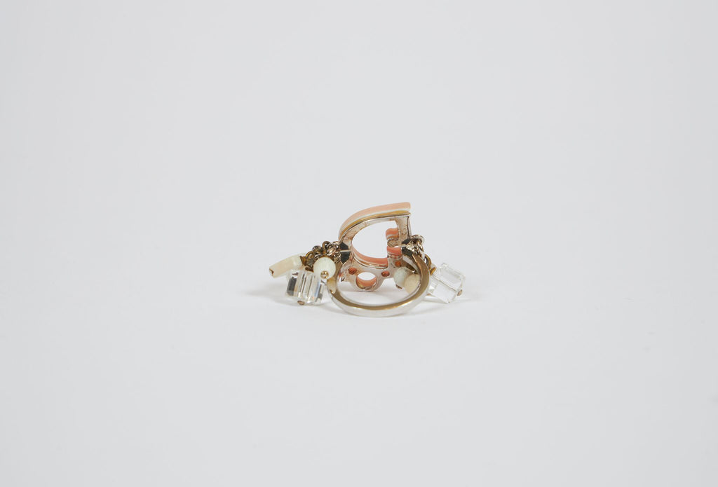 Dior Vintage Charms White and Pink Ring