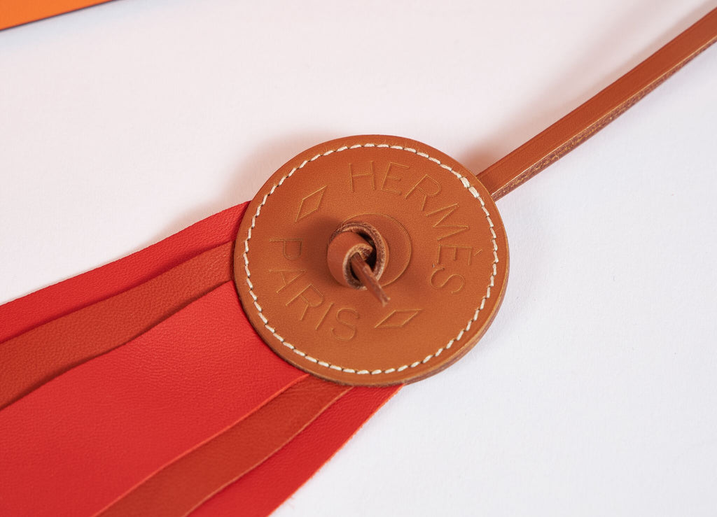 Hermès Red Paddock Flot Ribbon Charm