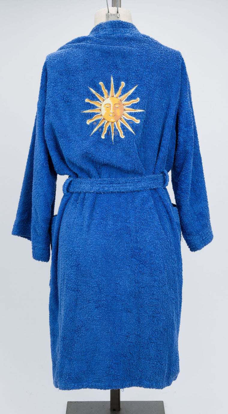 Hermès Rare Sun Embroidered Blue Robe