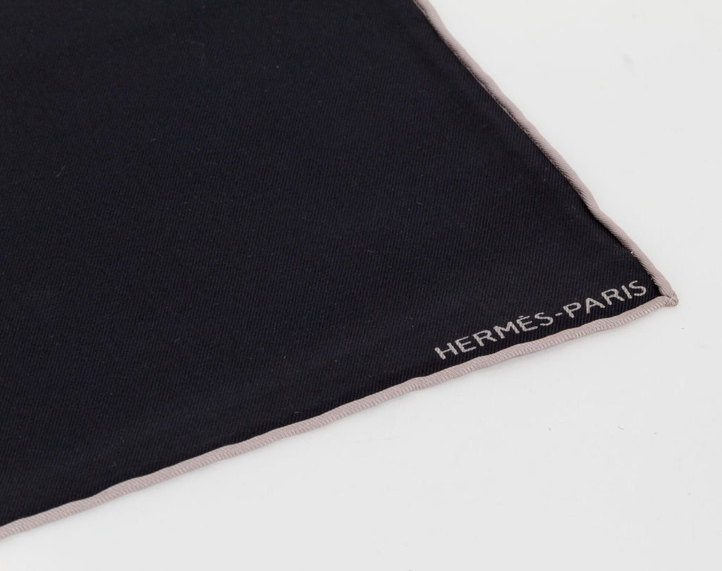 Hermès Black Silk Pochette Scarf