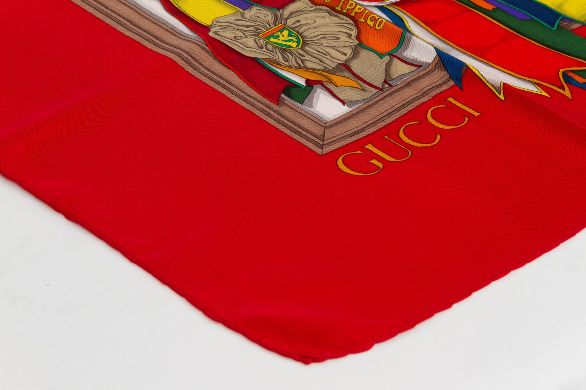 Gucci Red Silk Equestrian Scarf - Vintage Lux