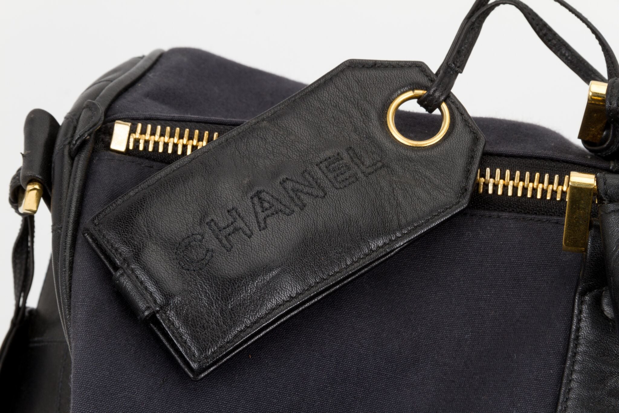 Chanel 90s Canvas & Leather Duffle Bag - Vintage Lux