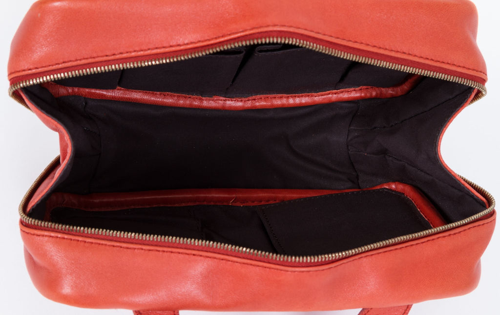 Bottega Rust Woven Zipped Handbag