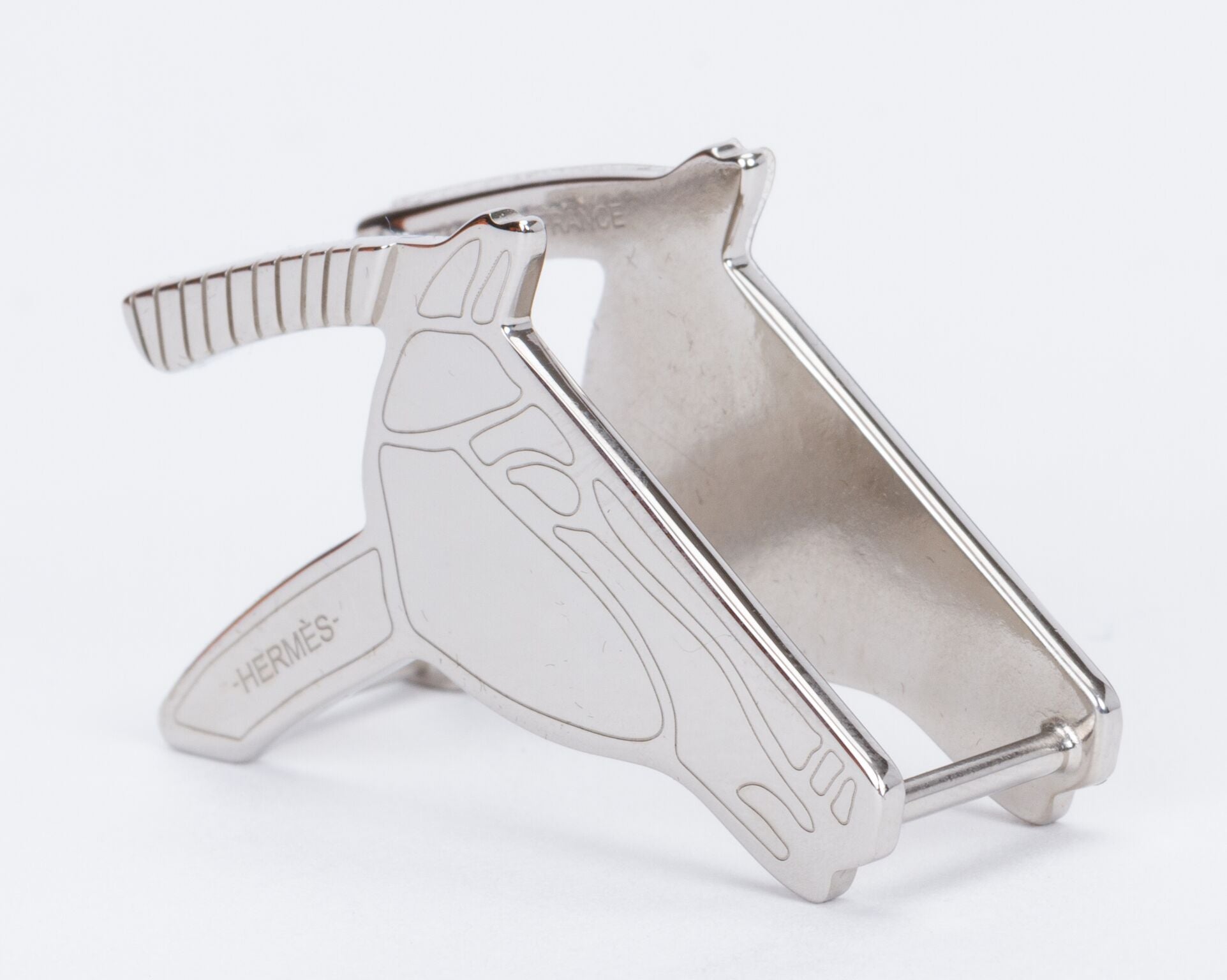 Hermes Vintage Gold Tone Hook Scarf Ring - Luxury Reborn