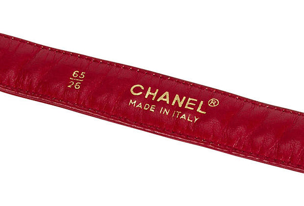 Chanel Dark Red Patent Leather Quilted CC Buckle Belt – I MISS YOU VINTAGE