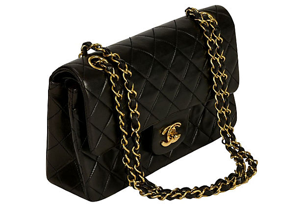 9" Chanel Black Classic Double Flap