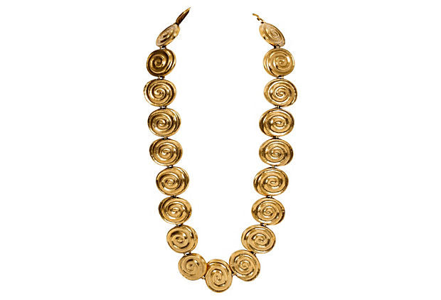 YSL Oversize Gold Necklace & Belt