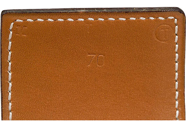 Collier de chien leather belt Hermès White size 70 cm in Leather
