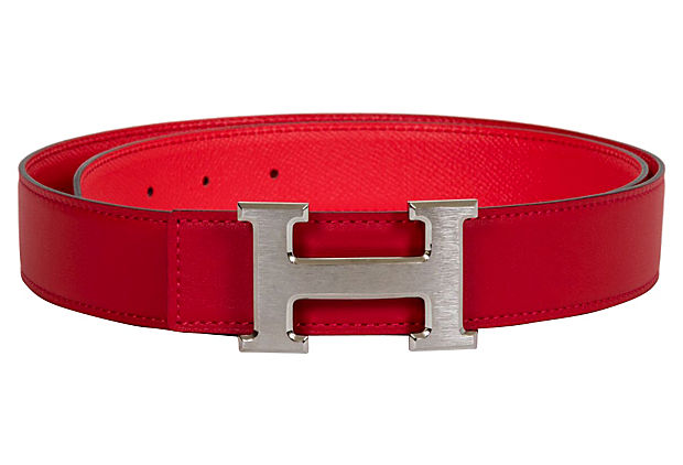 Hermès Red & Bouganville Reversible Belt