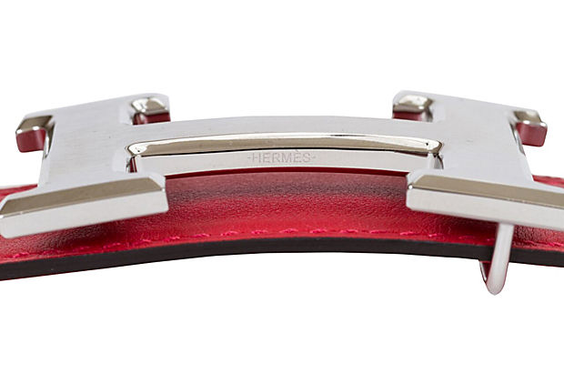 Hermès Red & Bouganville Reversible Belt - Vintage Lux