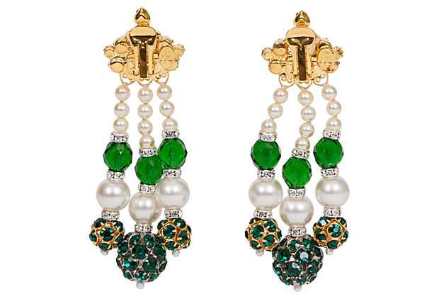 Vrba Emerald & Pearl Drop Earrings
