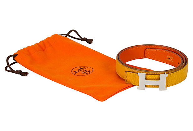 Hermès Yellow & Orange Thin H Belt
