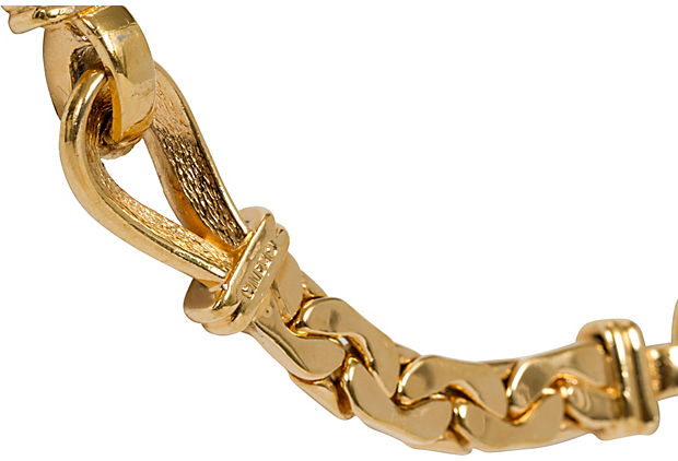 Ciner Gold Rhinestone Link Necklace