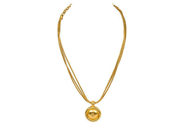 Givenchy Gold Chain Pendant Necklace