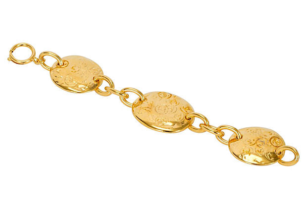 Chanel Logo Embossed Coin Bracelet