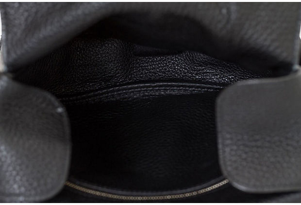 Hermes Black Leather Clemence Logo Crossbody Bag — Labels Resale